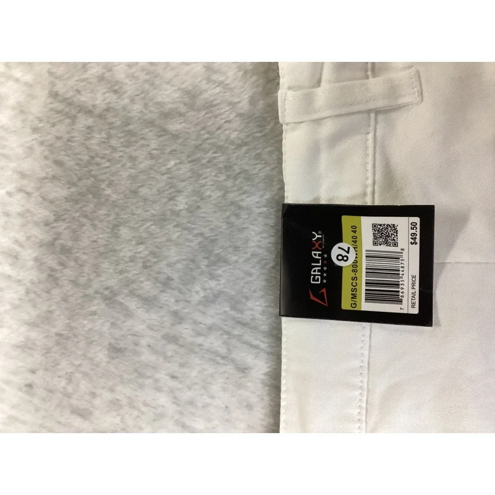 Galaxy by Harvic Mens White Flat Front Casual Shorts G/MSCS-800WH Size 40